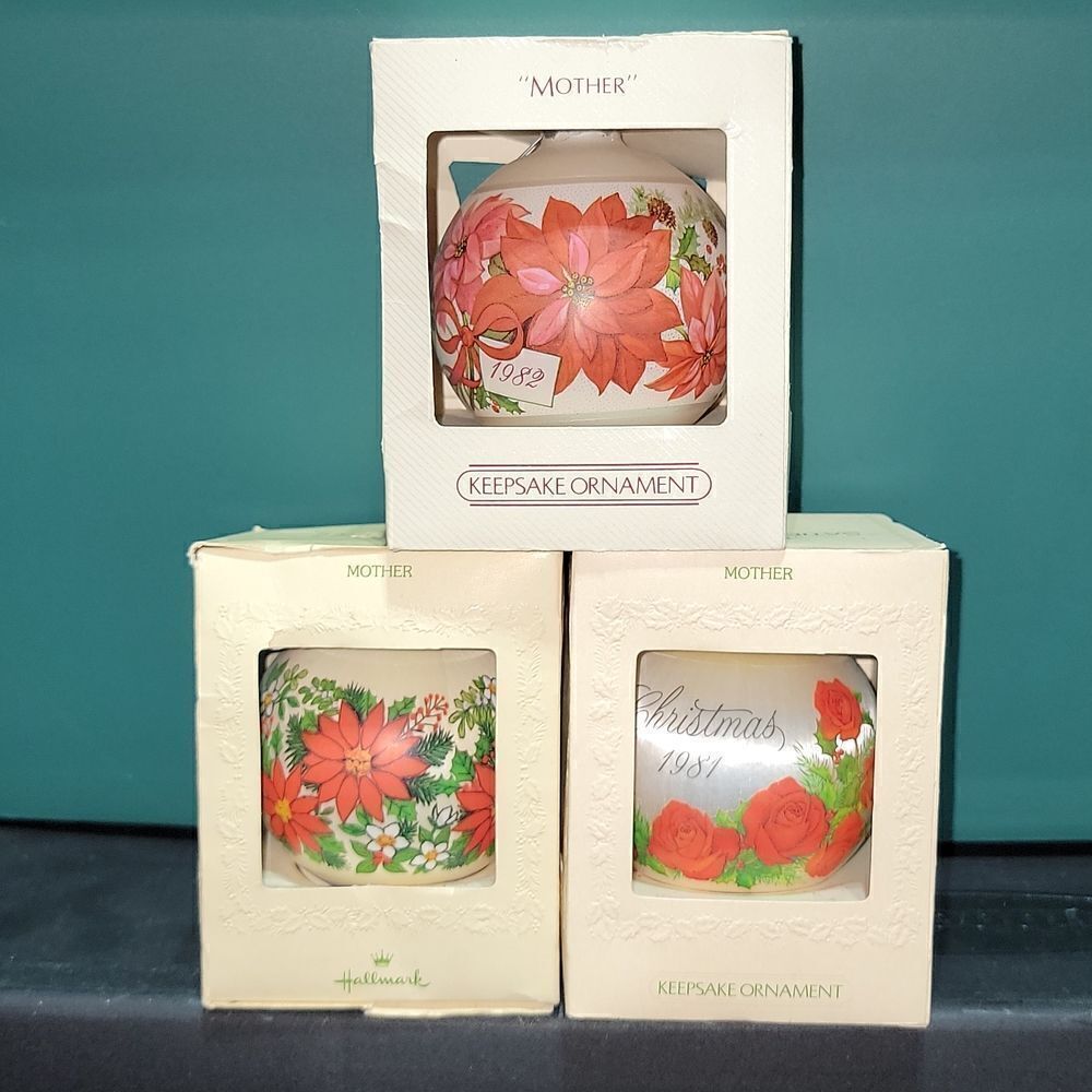 1980 1981 1982 Hallmark Mothers Collection Ornaments Bundle New